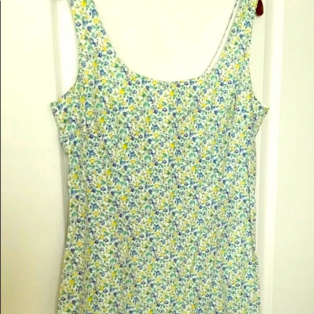 Cotton sleeveless floral pattern dress